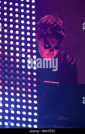 Le parrain de la musique électronique Jean-Michel Jarre - Electronica Tour live au Festival de Bluedot Observatoire Jodrell Bank en 2016 Banque D'Images