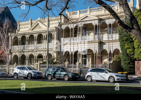 Demeures victoriennes Powlett Street East Melbourne, Australie Banque D'Images