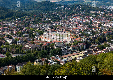 Fribourg en Brisgau, vue panoramique depuis la tour d'observation sur la colline du château, la colline parlementaire pour le centre-ville, avec la vieille ville, Banque D'Images