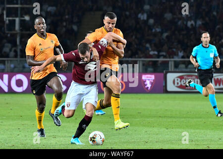 Andrea Belotti (Torino FC) au cours de la Ligue Europa 2019-2020 match de football entre Torino FC et FC Wolverhampton Wanderers au Stadio Grande Torino sur 22 août 2019 à Turin, Italie. Banque D'Images