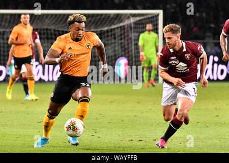 Adama Traore (Wolverhampton Wanderers FC)au cours de la Ligue Europa 2019-2020 match de football entre Torino FC et FC Wolverhampton Wanderers au Stadio Grande Torino sur 22 août 2019 à Turin, Italie. Banque D'Images