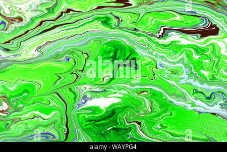 Mélange de couleur vert et noir, marble texture design, mode art peinture. Banque D'Images