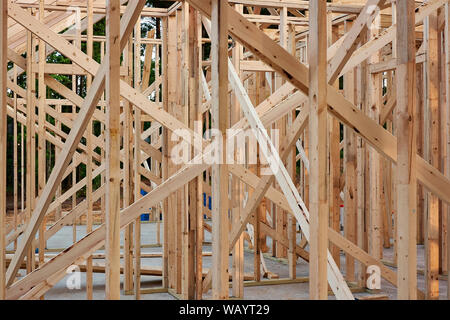 Nouvelle maison ou maison en construction à ossature de bois en Alabama, USA. Banque D'Images