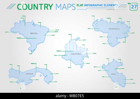 Collection de cartes vectorielles télévision infographique avec éléments. Illustration de Vecteur
