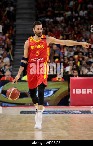 Rudy Fernandez de l'Espagne vus en action pendant le match amical entre l'Espagne et République dominicaine à WiZink au centre de Madrid.(score final ; l'Espagne 102 70 République dominicaine) Banque D'Images