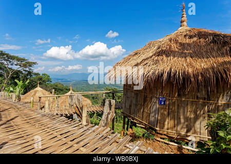 Doi Sa Ong (ONG), sa montagne hilltribe village AKHA, District de Chiang Saen, Chiang Rai, Thaïlande Banque D'Images