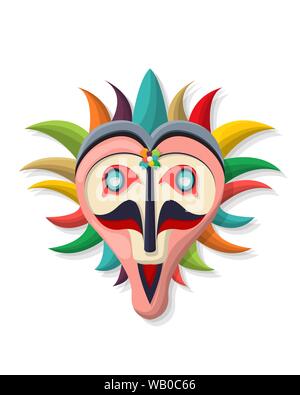 Masque de carnaval vecteur en couleurs, isolés et des objets groupés sur fond blanc Illustration de Vecteur