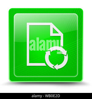 Processus Document isolé sur l'icône bouton glassy green square abstract illustration Banque D'Images