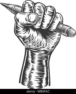 Main tenant un crayon Illustration de Vecteur