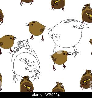 Vecteur oiseaux isolés modèle transparent Illustration de Vecteur