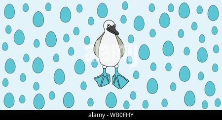 Blue-footed booby vector illustration background Illustration de Vecteur