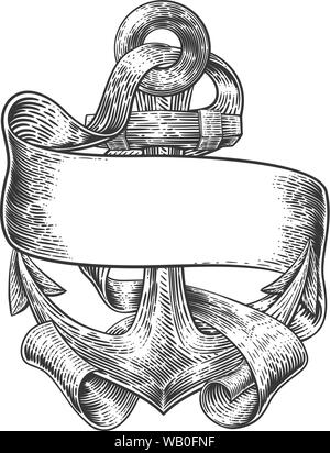 L'ancre de bateau ou navire Dessin Tatouage Illustration de Vecteur