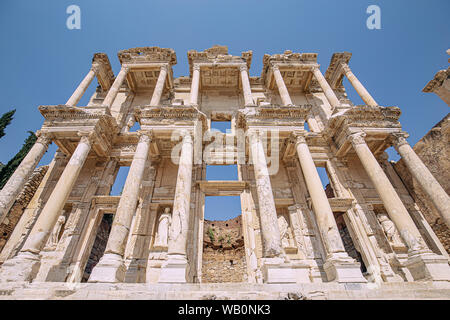 Bibliothèque de Celsus dans la ville antique d'Éphèse, Turquie Banque D'Images