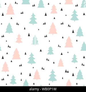 Arbres de Noël motif transparent. Vector background scandinave enfantins. Pour le tissu, le papier peint design Illustration de Vecteur