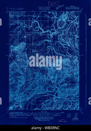 Carte de l'USGS Topo Oregon Wells 2821911913 31680 Restauration inversé Banque D'Images