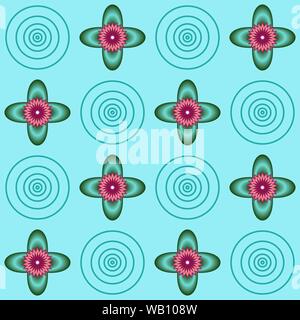 Motif de fond transparent avec des fleurs et des cercles sur l'eau, l'illustration en couleur, eps10 Illustration de Vecteur