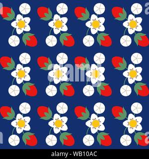 Motif de fond transparent avec fraise, illustration en couleur, eps10. Illustration de Vecteur