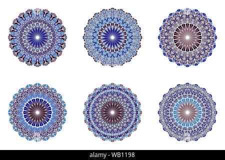 Géométrique abstrait coloré orné du logo de la mosaïque set - tour polygonale vecteur ornement design elements Illustration de Vecteur