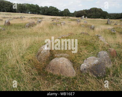 Sépulture Viking à Lindholm Hoje, Aalborg, Danemark Banque D'Images