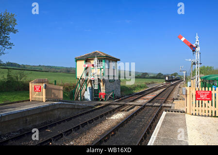 La station à Harman's Cross sur le chemin de fer Swanage, Dorset, Angleterre, fonctionnant à vapeur, trains de Swanage à Corfe Castle. Banque D'Images