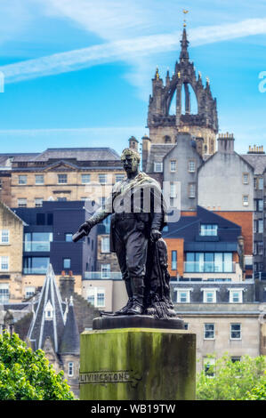 Royaume-uni, Ecosse, Edimbourg, statue de David Livingstone Banque D'Images