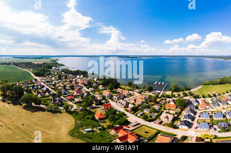 L'Allemagne, de Mecklembourg-Poméranie occidentale, Mecklenburg Lake District, vue aérienne de Fleesensee et le lac Fleesensee Banque D'Images