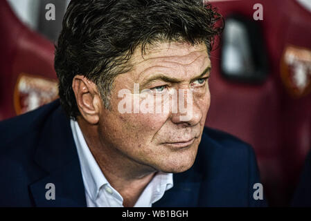 Turin, Italie. Août 22, 2019. Walter Mazzarri l'entraîneur en chef de Torino FC pendant l'UEFA Europa League tour éliminatoire football match entre Torino FC et Wolverhampton Wanderers FC.Wolverhampton Wanderers FC a gagné 2-3 au Stadio Olimpico Grande Torino en Italie Turin, 22 août 2019 (Photo par Alberto Gandolfo/Pacific Press) Credit : Pacific Press Agency/Alamy Live News Banque D'Images