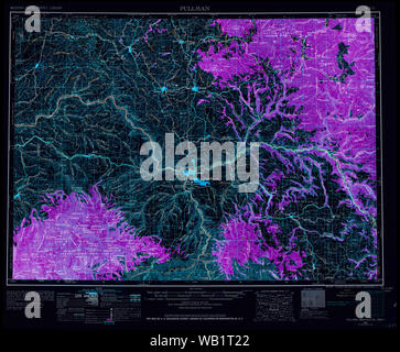 Topo USGS Map Washington Pullman 2433121955250000 Restauration inversé Banque D'Images
