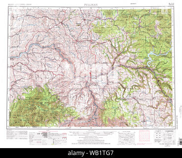 Topo USGS Map Washington Pullman 2433161955 Restauration 250000 Banque D'Images