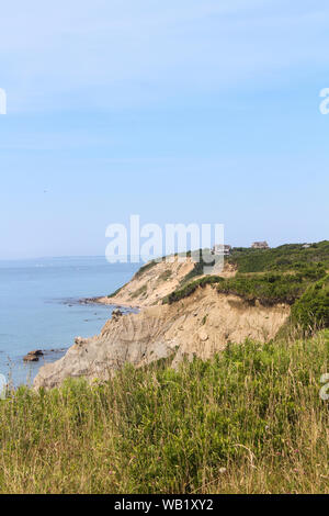 Mohegan Bluffs sur Block Island, Rhode Island Banque D'Images