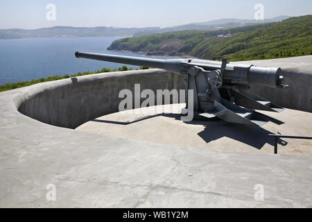 Novosiltsevskaya l'autre batterie de forteresse de Vladivostok. L'île russe. La Russie Banque D'Images