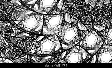 Vitraux lumineux colorés, générée par ordinateur résumé fond, patron du pentagone, 8k, 3D Rendering Banque D'Images