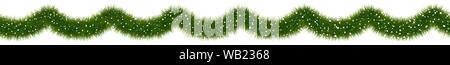Sapin de Noël garland couverte de neige Illustration de Vecteur