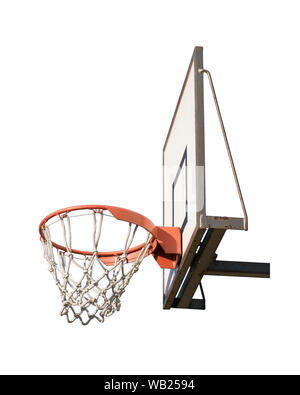 Panier de basket-ball vue latérale photo isolé sur fond blanc Banque D'Images