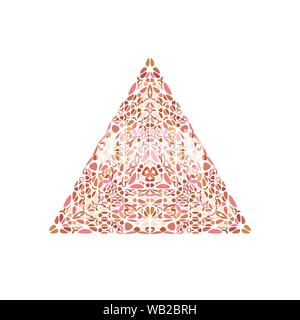 Forme de triangle coloré de fleurs géométriques - ornement triangulaire abstract vector élément graphique sur fond blanc Illustration de Vecteur