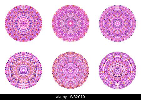 Ornement motif floral géométrique circulaire mandala set - ornate abstract vector graphic Illustration de Vecteur
