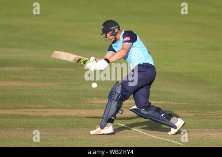 Chester Le Street, au Royaume-Uni. Août 23, 2019. Yorkshire's Tom Kohler Cadmore batting au cours de l'épanouissement T20 Blast correspondance entre club de cricket du comté de Durham et du Yorkshire County Cricket Club à Unis Riverside, Chester le Street le vendredi 23 août 2019. (Crédit : Mark Fletcher | MI News) Credit : MI News & Sport /Alamy Live News Banque D'Images