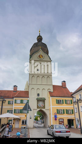 Erding : tower Schöner Turm de Oberbayern, Erding, Upper Bavaria, Bayern, Bavière, Allemagne Banque D'Images