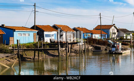 La Tremblade, le port ostréicole, Charente Maritime, France Banque D'Images