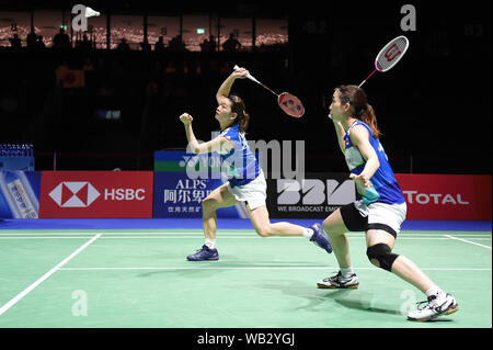 Bâle, Suisse. Août 23, 2019. Misaki Matsutomo (JPN), Ayaka Takahashi (JPN) Badminton : Les championnats du monde de badminton en double féminin 2019 Quart de finale à St Jakobshalle de Bâle, Suisse . Credit : Itaru Chiba/AFLO/Alamy Live News Banque D'Images