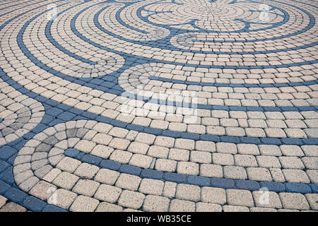 Une réplique de Chartres (cité médiévale) style labyrinthe de pierre située à l'Ouest PA Conference United Methodist Church de Cranberry Township, Michigan Banque D'Images