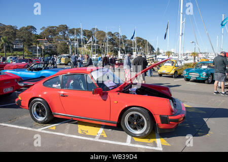 Porsche Carrera 3.2 allemand rouge voiture de sport à un salon de voitures inSydney,l'Australie Banque D'Images