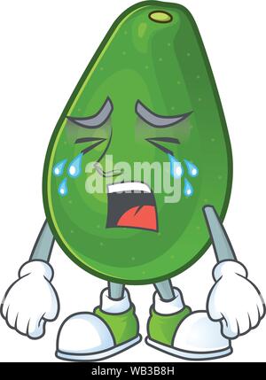Pleurer avocat mûr fruit sur personnage Illustration de Vecteur