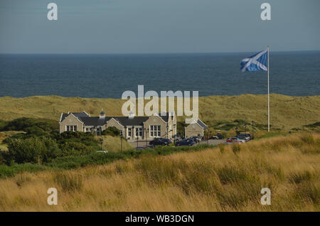 Le pavillon à la Trump International Golf Links resort dans l'Aberdeenshire, sur la côte est de l'Ecosse, Grande-Bretagne Banque D'Images