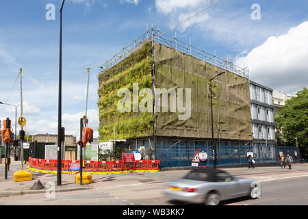 Vivre vert mur, Hampstead Road, Camden, London, UK Banque D'Images