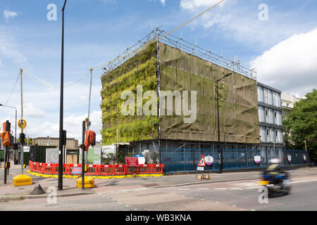 Vivre vert mur, Hampstead Road, Camden, London, UK Banque D'Images