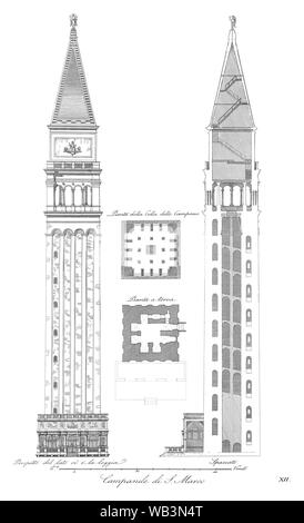 Markus Tower, le Campanile Markus Dom, Quadri-Moretti, Piazza San Marco, Venise, Italie El paron de casa Banque D'Images