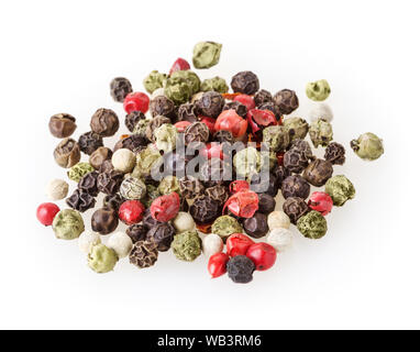 De nature mixte diffrent de poivre isolé sur fond blanc Banque D'Images