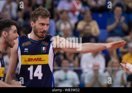 Au cours de piano MATTEO Ligue Nations Unies - hommes l'Italie contre le Polonia, Milan, Italie, 23 juin 2019, l'Équipe nationale de volley-ball volley-ball italien Banque D'Images