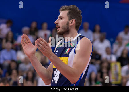 Au cours de piano MATTEO Ligue Nations Unies - hommes l'Italie contre le Polonia, Milan, Italie, 23 juin 2019, l'Équipe nationale de volley-ball volley-ball italien Banque D'Images